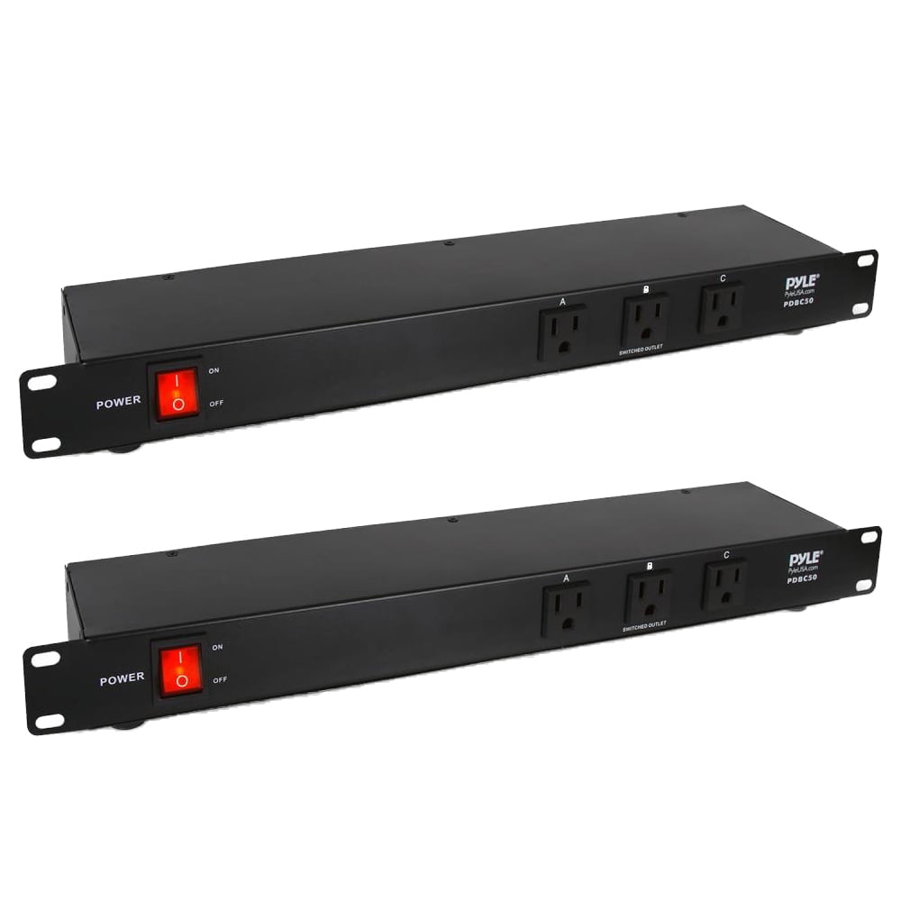 Pyle PDBC50 15 Amp Rack Mountable 9 Outlet Power Strip Surge Protector