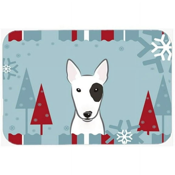 Winter Holiday Bull Terrier Mouse Pad, Hot Pad & Trivet