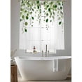 thumbnail image 5 of Green Eucalyptus Leaves Sheer Curtains 63 Inch Length 2 Panels Set, Watercolor Summer Botanical Voile Window Treatment Rod Pocket Curtains Sheers Drapes for Bedroom/Living Room/Kitchen 52x"63"x2, 5 of 7