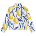 thumbnail image 4 of Jackets for Women Winter Coat Jackets Flannel Stand Collar Jacket(Lemon Botanical,Size:S-4XL), 4 of 7