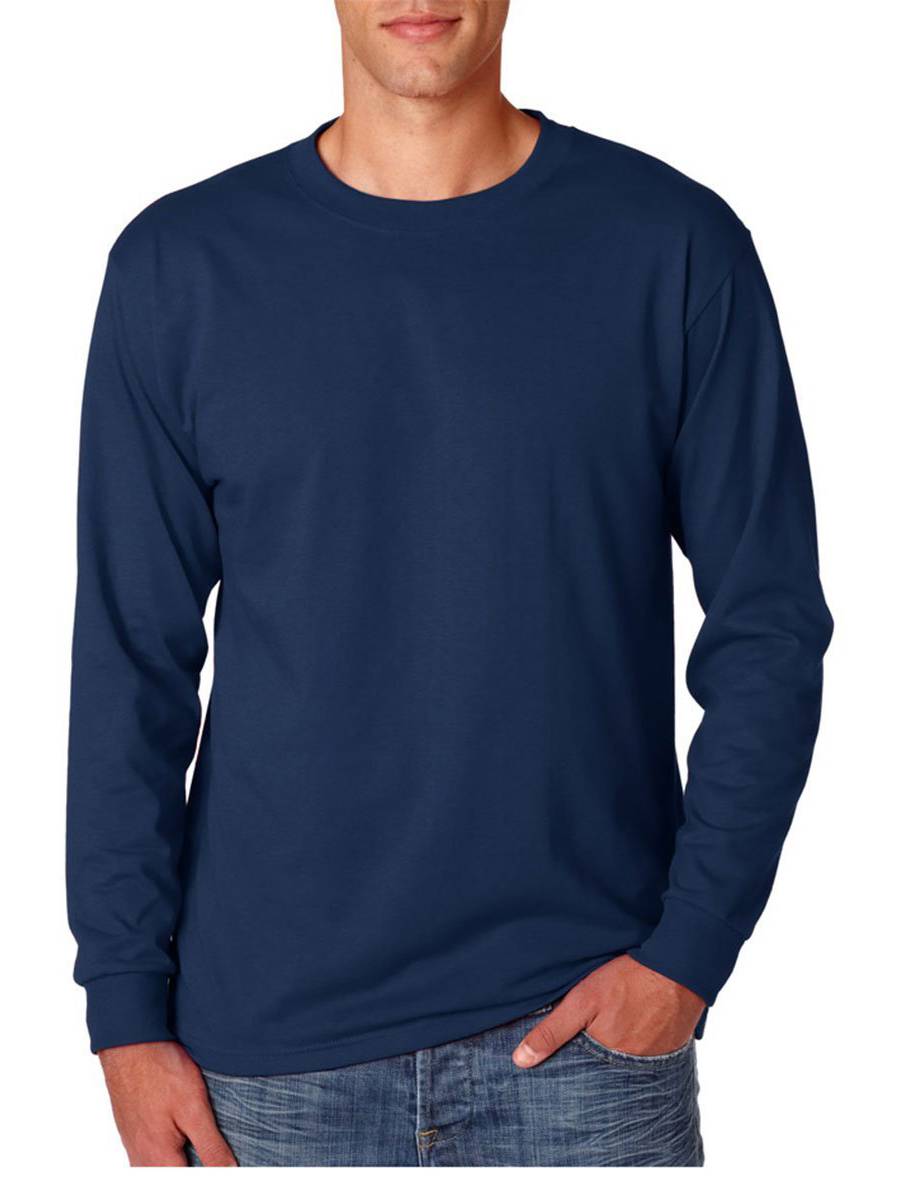 Jerzees 5.6 oz. 50/50 Long-Sleeve T-Shirt, Navy 2XL