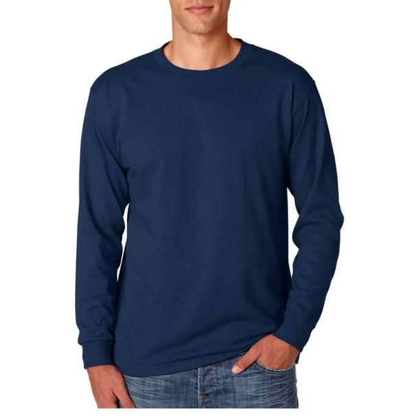 Jerzees T-Shirt à Manches Longues 50/50 de 5,6 oz, Bleu Marine 2XL