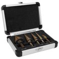 thumbnail image 1 of 5pcs High Speed Steel Cone Step Drill Bit Metal Hole Cutter with Case, 1 of 5