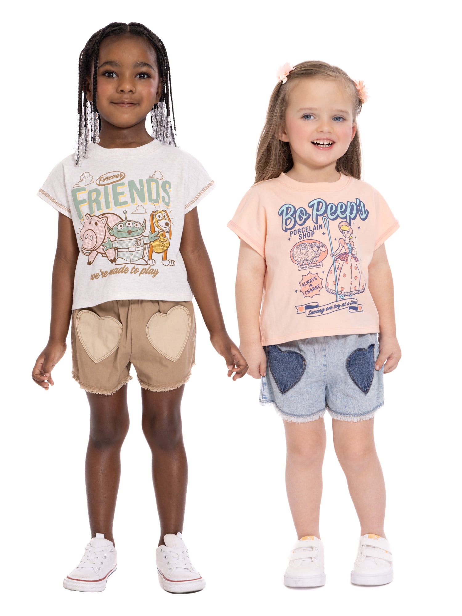 Toy Story Toddler Girls Graphic Tee and Denim Shorts Set, 2-Piece, Sizes 12M-5T