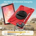 thumbnail image 4 of For Samsung Galaxy Tab S11 Ultra Case 14.6 inch SM-X930/SM-X936B, 360 Hand Strap, Shoulder Strap, Kickstand, Rugged Drop Protection, Red, 4 of 7