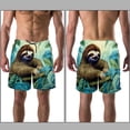 thumbnail image 3 of luoweisi Men's Beach Shorts Quick Dry Swim Trunks with Mesh Lining Sloth XL, 3 of 5