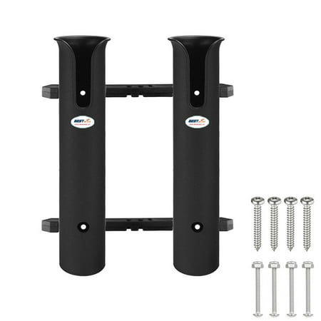 Portable Fishing Rod Rack Rod Holders 2-Tube ABS Plastic Rod Racks Rail Mount Clamp Bracket Lure Pliers Storage Socket