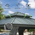thumbnail image 5 of TOTAL Outdoor 12' x 12' Hardtop Gazebo, Galvanized Steel Double Roof Canopy W/Curtains and Netting, Drainage System, Sunshade for Deck, Lawns and Backyard, Gray., 5 of 7