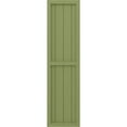 thumbnail image 4 of Ekena Millwork 14"W x 31"H Americraft Four Board Exterior Real Wood Two Equal Panel Framed Board-n-Batten Shutters (Per Pair), Moss Green, 4 of 9