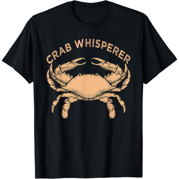 t-shirt Crab Whisperer Vintage Crabbing Hunting Fishing Crab T-Shirt mens,black,women,funny,journey,Crew Neck, Short Sleeve,custom clothing patterns.gift
