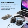 thumbnail image 4 of Auriculares ADOOPE con cable, conector USB-C para colocar sobre las orejas, negro, 4 of 8