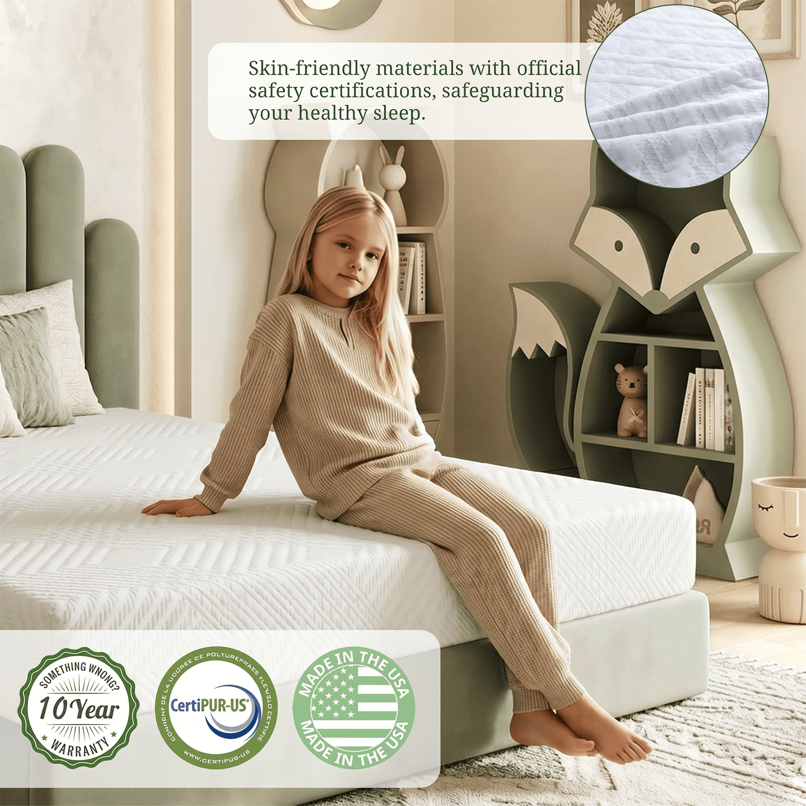 5 inch Twin Gel Memory Foam Mattress, Medium Firm mattress in a box, Cool and Skin-Friendly material for Kids & Adults
