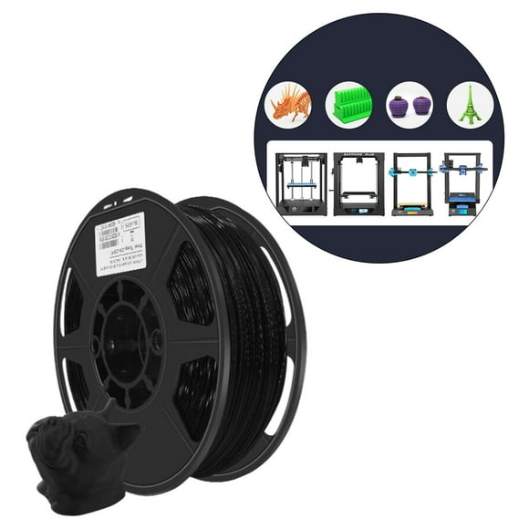 de impresora PLA 3D, accesorios de impresión, 1.75 grosor Precisión dimensional +/- 0.02 mm Consumibles PLA duraderos sin obstruccione Negro Soledad Consumibles PLA