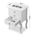 thumbnail image 2 of Zimtown Nightstand with 3 Drawers Cabinet, End Beside Table, Curved Legs  Sofa Side Furniture Wooden, White, 2 of 12