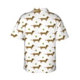 thumbnail image 6 of Wukai Dachshund Going To Play Tennis Men's Hawaiian Shirt Short Sleeve Casual Button Down Summer Beach Aloha Shirt Tropical Print Holiday Party, 6 of 8