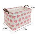 thumbnail image 5 of Storage Bins Pink for Baby, Kids or Pets - 15"L x 10"W x 9"H Fabric Collapsible Storage Bin for Organizing Toys, Nursery Basket, Shelf Basket, Gift Baskets ( Rectangular - Pink Elephant ), 5 of 5