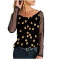 thumbnail image 1 of DPTALR Blouse T-shirt à Manches Longues en Dentelle Imprimée Décontractée pour Femmes, 1 of 5
