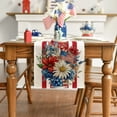 thumbnail image 5 of Sm:)e Stripes Colorful Flowers Vases Stars Fireworks Patriotic America 4th of July Table Runner Decoration for Home Kitchen Holiday Party 13x72 Inch, 5 of 7