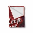 thumbnail image 2 of Saying Soft Flannel Fleece Throw Blanket, Keep Silence Typographic Phrase Hand Writing Inscription Print, Cozy Plush for Indoor and Outdoor Use, 60" x 80", Red Maroon and White, by Ambesonne, 2 of 6
