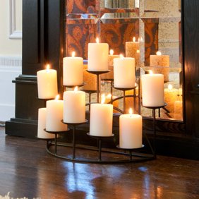 Minuteman International Filigree 7 Candle Black Fireplace