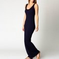 thumbnail image 4 of Femmes Robe de Couleur Unie Veste Longue Sans Manches Robe Maxi Slim, Bleu Marine, XL, 4 of 7