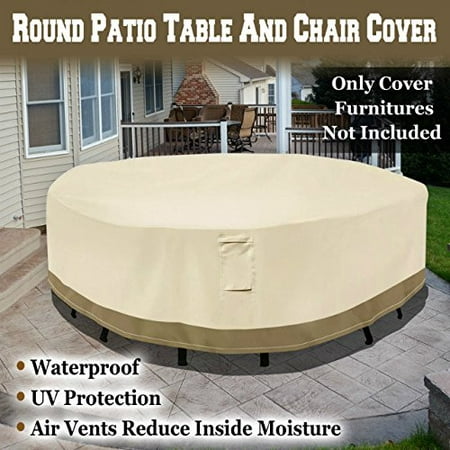 48 Round Patio Table Covers Strong Camel Round Patio Table/Chair Cover Garden Outdoor Furniture Cover Winter Protect ()