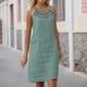 thumbnail image 2 of Vestido veraniego floral con cuello hueco y corte A para mujer 2025: vestido informal de playa con bolsillos, 2 of 5