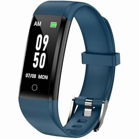 lulufa-us No Bluetooth Pedometer Watch Fitness Tracker No Phone Needed, Step Counter Calories/Sleep Tracker for Walking Running for Men Women Waterproof (Blue)