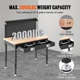thumbnail image 3 of KFFKFF Adjustable Workstation, Height Range 28-39.5", Designed for Garage Use, Constructed from Oak Plank & Carbon Steel, Robust Workstation with 2000lbs Load Limit, Crafted from Hardwood, 3 of 9