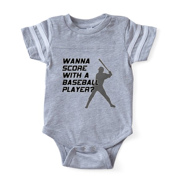 CafePress - FIN Score Baseball Player - Cute Infant Baby Football Bodysuit