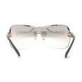 thumbnail image 4 of Womens Oversize Shield Curved Wrap Around Designer Sunglasses Gold Grey Clear, 4 of 4