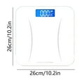 thumbnail image 3 of Rechargeable Digital Bathroom Scale | Glass Platform | Measures Body Weight & Room Temperature | Mountain Sensor | LED Luminous Display | USB Charging | 26x26cm | White Green | 1 Pc, 3 of 7