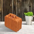 thumbnail image 4 of Valise de Rangement en Rotin Vintage Tissée pour Voyage Pique-Nique Boîte à Bagages pour Garde-Robe, 4 of 7