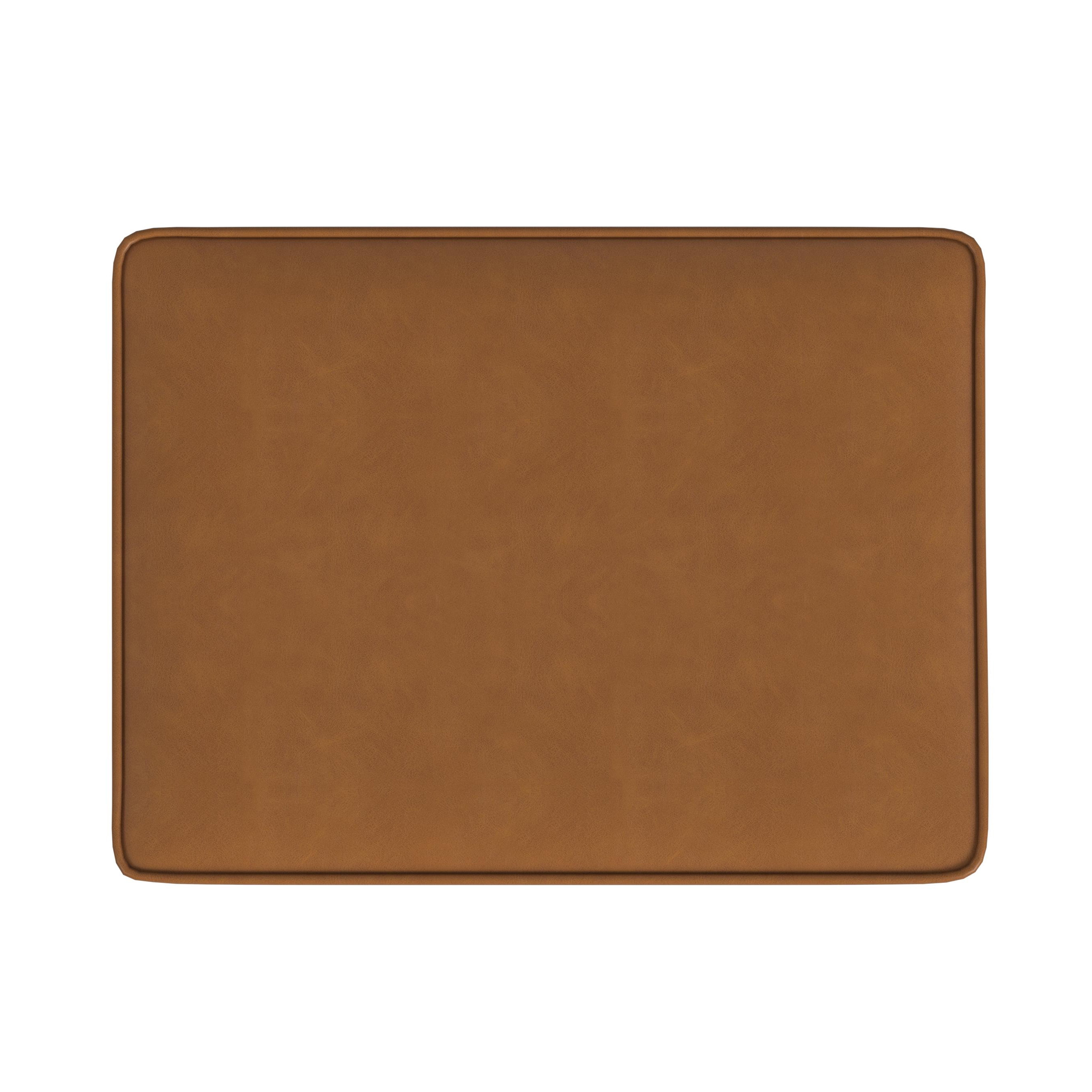HomePop Dinah Storage Ottoman, Carmel faux leather