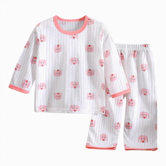 NIEWTR Toddler Pajamas Set for Boys Girls Short Sleeve Round Neck Top Breathable Shorts 2-Piece Summer Outfits for 18-24M 2T 3T 4T Gift Set(A-Pink,5-6 Years)