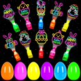 thumbnail image 1 of Huevos de Pascua rellenos con luces LED para dedo, paquete de 24 para niños, 1 of 8