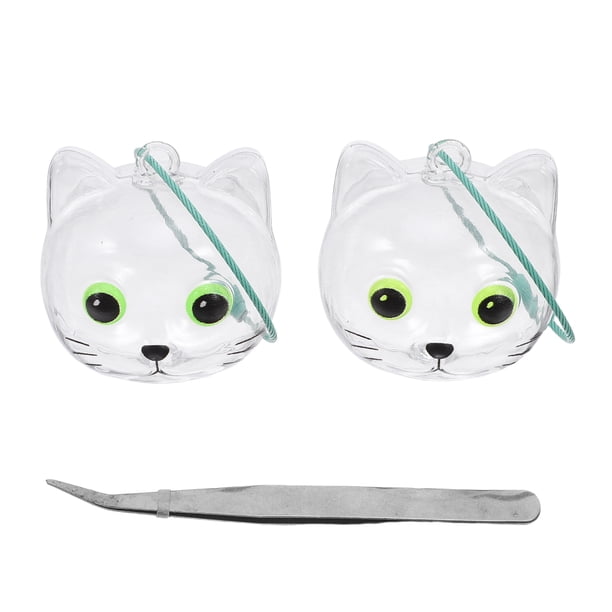 2 llaveros de recuerdo de pelo de gato: cápsula transparente para llavero de recuerdo de pelo de mascota - Caja de almacenamiento conmemorativa para mascotas (incluye pinzas)