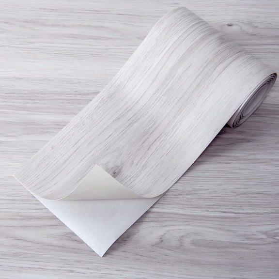 10-Pack Peel and Stick Vinyl Floor Tiles (15 Sq.Ft), White/Grey