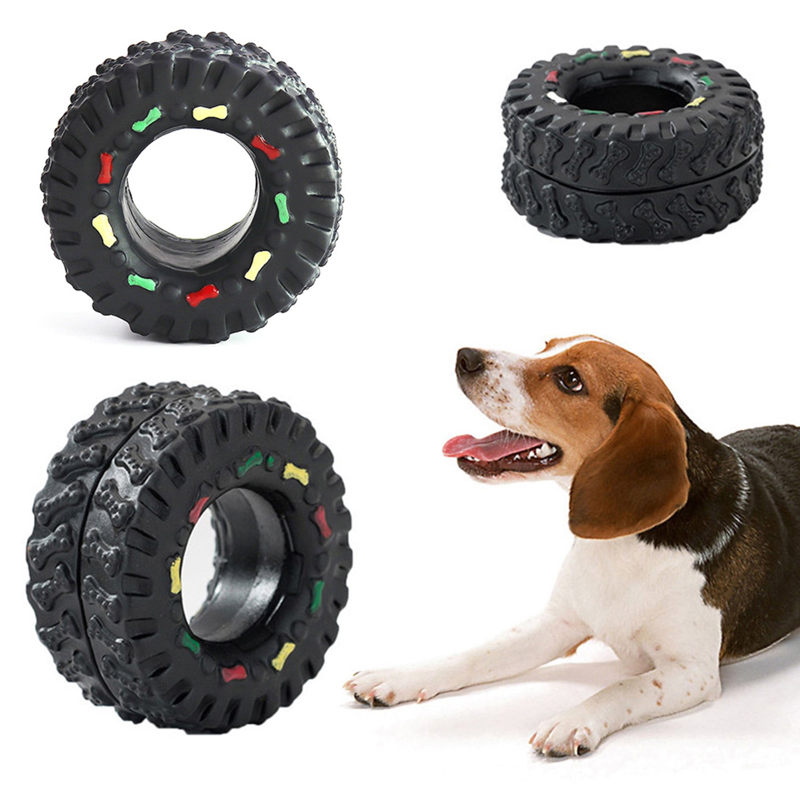 Walbest Tough Dog Toys for Aggressive Chewers Large Breed,Rubber Tire