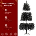 thumbnail image 6 of 7' Black Artificial Unlit Christmas Tree, Premium PVC Holiday Tree with Metal Stand, Easy to Assemble, Perfect for Modern Home, Office, or Halloween Party, 7FT, 6 of 8