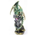 thumbnail image 2 of Mythical Medieval Dragon Statue 7" Green Western Dark Legend Office Home Decor. G16573, 2 of 4