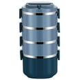thumbnail image 2 of HAOAN Home Thermal Bento Lunch Box  4-Tier Cylinder Stackable Lunch Box Portable Insulated Lunch Container  Leakproof Stainless Steel Food Container For Student Adult To Work School-Green, 2 of 12