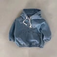 thumbnail image 7 of ZHaobin Autumn New Baby Girls Denim Hooded Sweatshirt Infant Toddler Long Sleeve Casual Coat Fashion Boys Loose Hoodie Children Clothes (blue,24M  90CM), 7 of 7