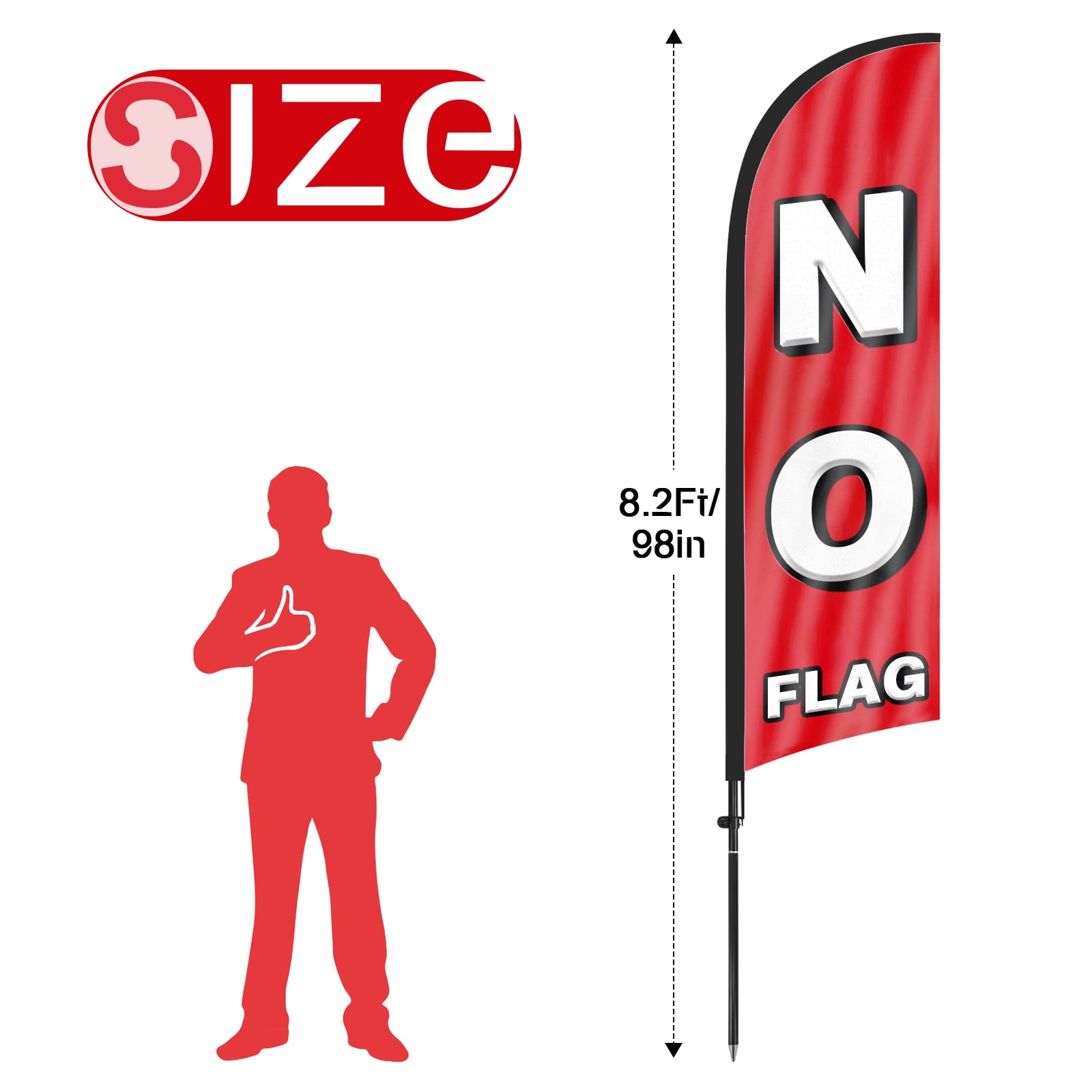 QSUM Feather Flag Pole Kit,8.2FT Decoration Display Flagpole, Business Sign, Swooper Flag Pole，Advertising Flag Pole
