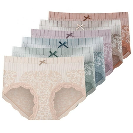 

Xmarks 6 Pieces Women Light Control Full Cover Lace Briefs Panties 88-159.5LBS