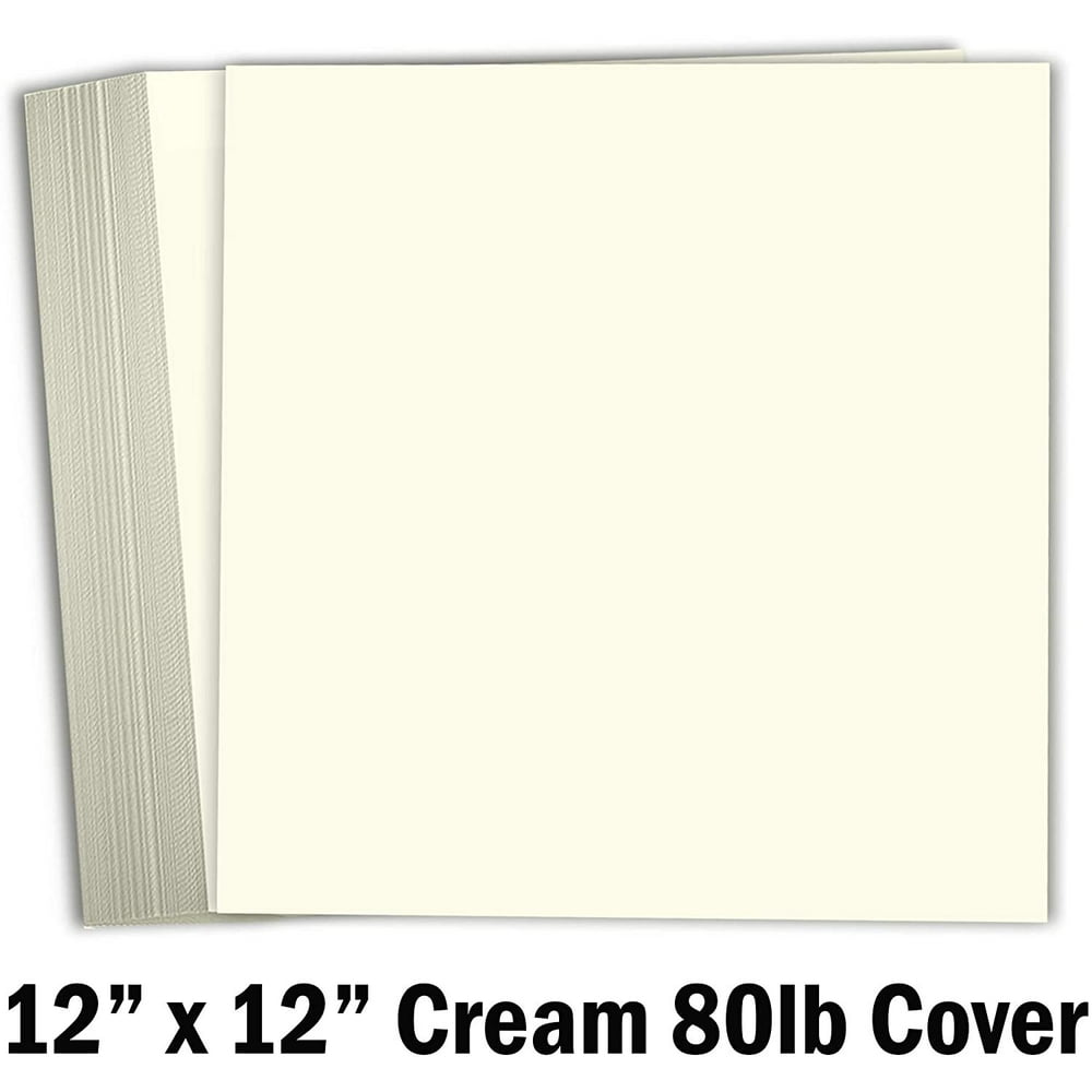 Hamilco Card Stock Scrapbook Paper 12x12 Cream Colored Cardstock 80lb