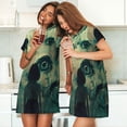 thumbnail image 4 of Lsque Eyes Watching In The Dark Pattern Nightgowns for Women Sleep Shirts Short Sleeve Nightshirt Pullover Nightdress Soft Sleepwear Relaxed Fit Nightdress, 4 of 6