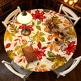 thumbnail image 4 of Dmlomu Thanksgiving Round Table Cloth, 47in Waterproof Table Cover, Wipeable No-Wash Fall Decorations for Home Dining Table Decor Holiday Party, 4 of 6