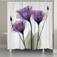 thumbnail image 3 of Cortina de ducha antimoho, cortina de baño impermeable, cortina de ducha de poliéster malva, cortina de baño de tela lavable a máquina con ganchos para baño, 180x180cm, 3 of 5