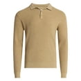 thumbnail image 6 of Free Assembly Men's Cozy Yarn Polo Sweater with Long Sleeves, Sizes S-3XL, 6 of 6